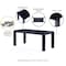 Manhattan Comfort Rectangle Dining Set of 7 W/ Hamlet Chairs, 70.86 in L, American Solid Ash Wood, Black 6-DT02DCCA03-BK - alternate 8